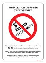 Panneau Interdiction de fumer et de vapoter