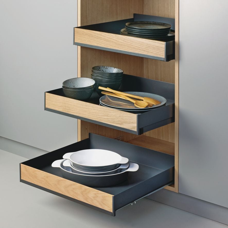 Étagère coulissante Extendo FIORO Anthracite / Chêne Foussier