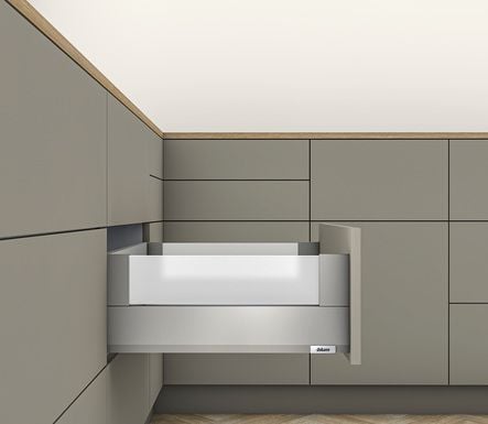 Kit bloc-tiroir MERIVOBOX - Gris indium mat - BLUMOTION