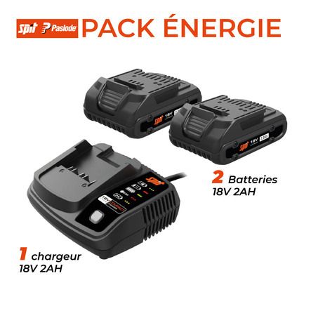 Pack 2 batteries + chargeur 18 V